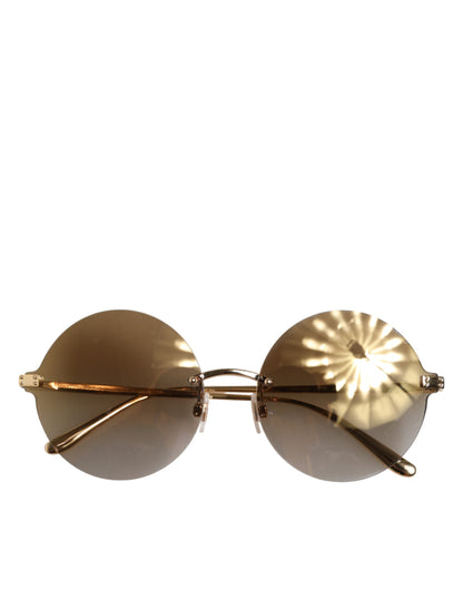 Dolce & Gabbana DG2228 Gold Plated Round Lenses Shades Eyewear Sunglasses
