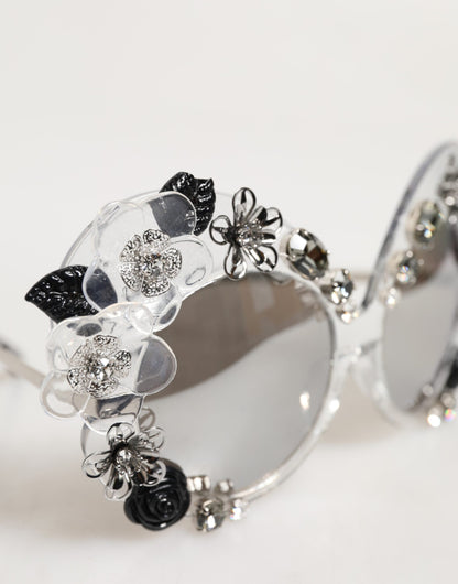 Dolce & Gabbana Transparent DG4292 Round Crystal Flowers Sunglasses