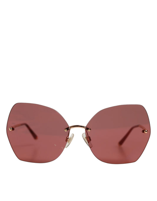 Dolce & Gabbana Lucia Gold Metal Cat Eye Red Lenses Sunglasses