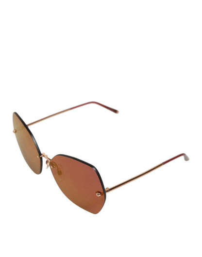 Dolce & Gabbana Lucia Gold Metal Cat Eye Red Lenses Sunglasses
