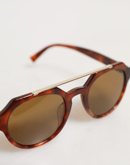 Dolce & Gabbana DG4313F Brown Tortoiseshell Pilot Frame Shades Sunglasses