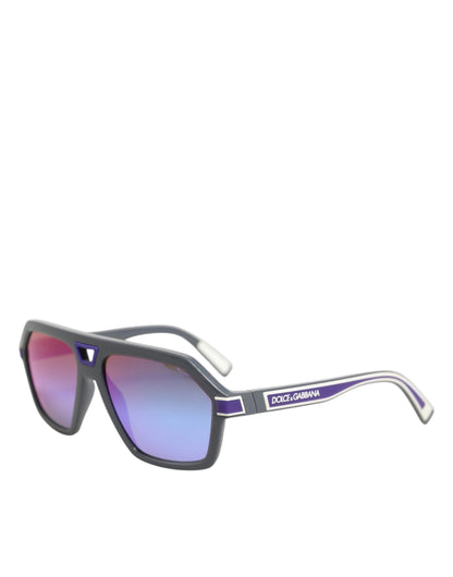 Dolce & Gabbana Blue Acetate Aviator Shades Eyewear Sunglasses