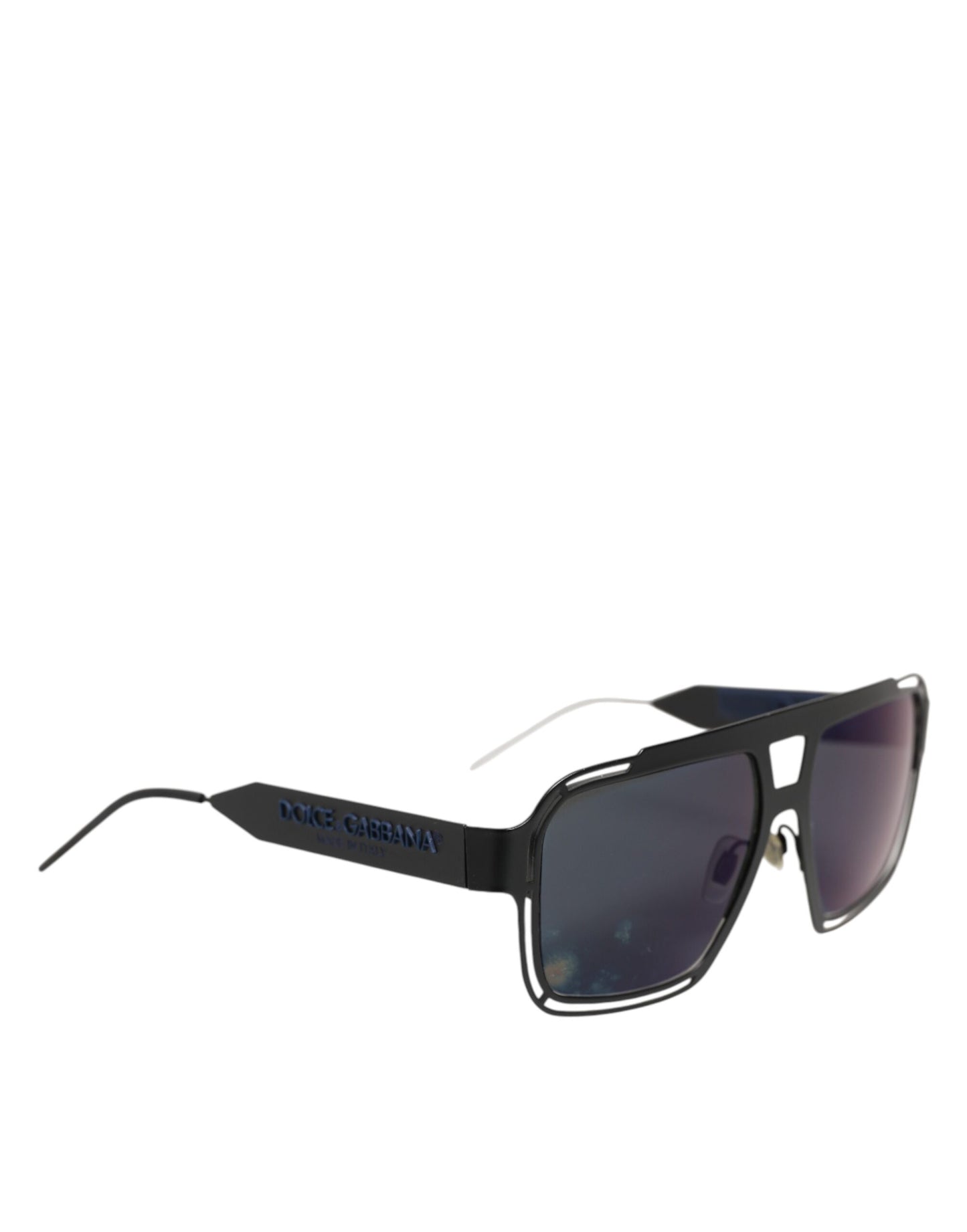 Dolce & Gabbana Black Metal Pilot Frame Shades Eyewear Sunglasses