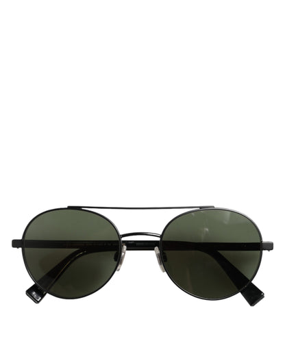 Dolce & Gabbana Matte Black Steel Frame Gray Lens Sunglasses