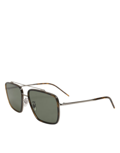 Dolce & Gabbana Silver Metal Frame Polarized Navigator Sunglasses