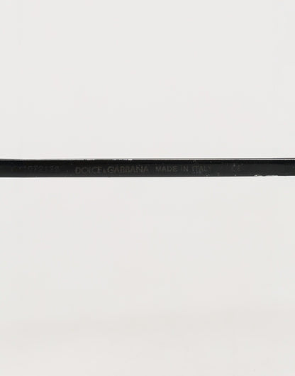 Dolce & Gabbana DG2225 Black Gold Lace Frame Brown Gradient Sunglasses