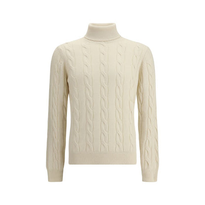 Aragona Cashmere White Cashmere Turtleneck