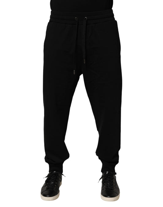 Dolce & Gabbana Black DG Logo Cotton Jogger Sweatpants Pants