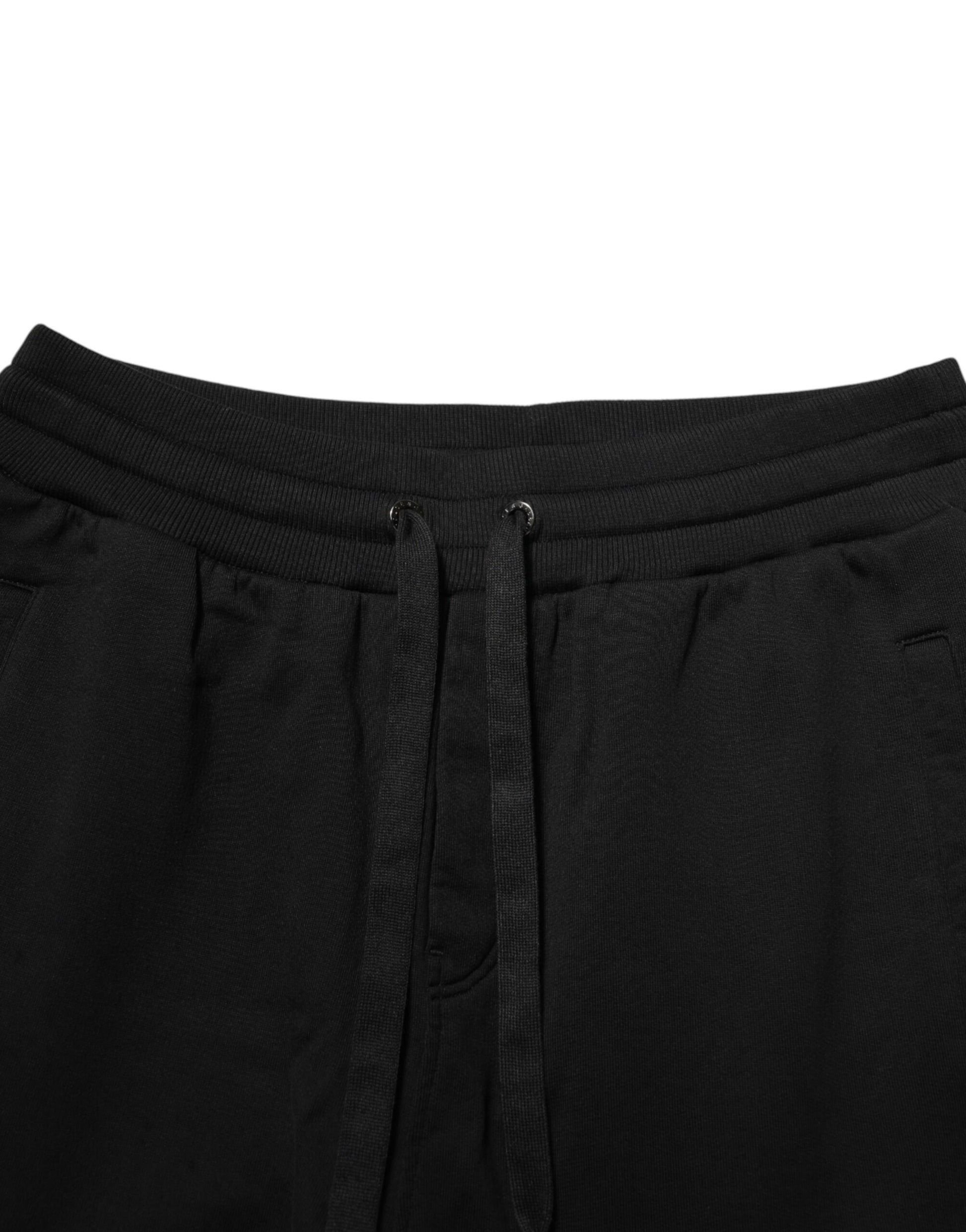 Dolce & Gabbana Black DG Logo Cotton Jogger Sweatpants Pants