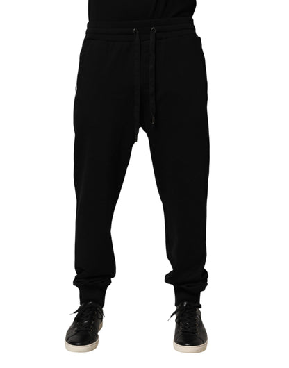 Dolce & Gabbana Black DG Logo Cotton Jogger Sweatpants Pants