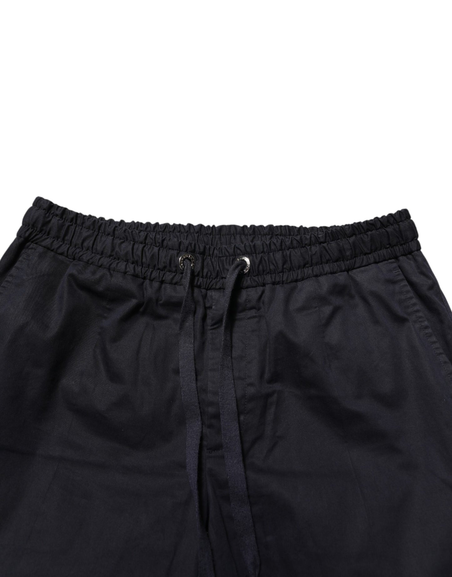 Dolce & Gabbana Black Mid Waist Drawstring Men Jogger Pants