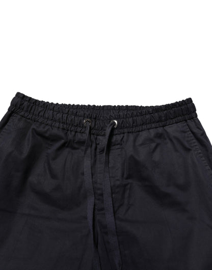 Dolce & Gabbana Black Mid Waist Drawstring Men Jogger Pants