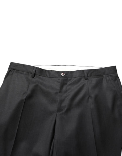Dolce & Gabbana Black Wool Formal Dress Men Trouser Pants
