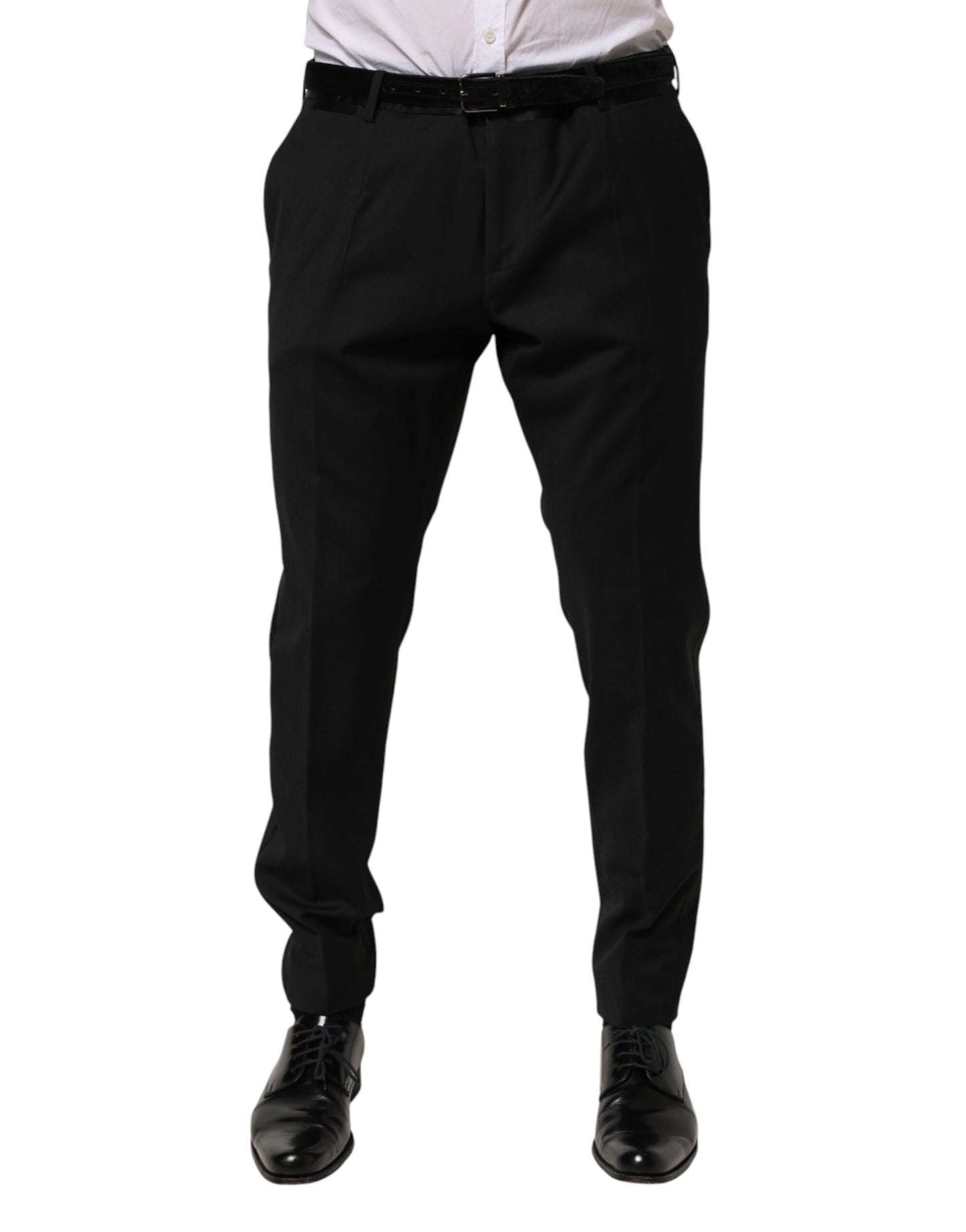 Dolce & Gabbana Black Wool Formal Dress Men Trouser Pants