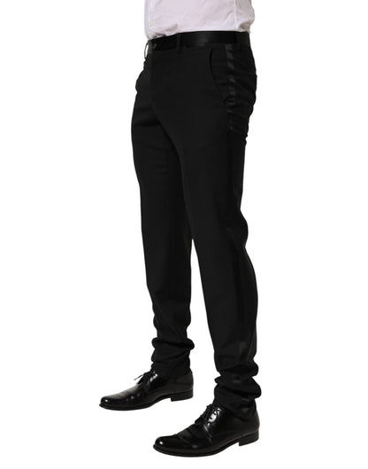 Dolce & Gabbana Black Wool Formal Dress Men Trouser Pants