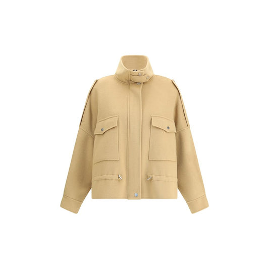 PINKO Double Wool-blend fabric Caban with high collar