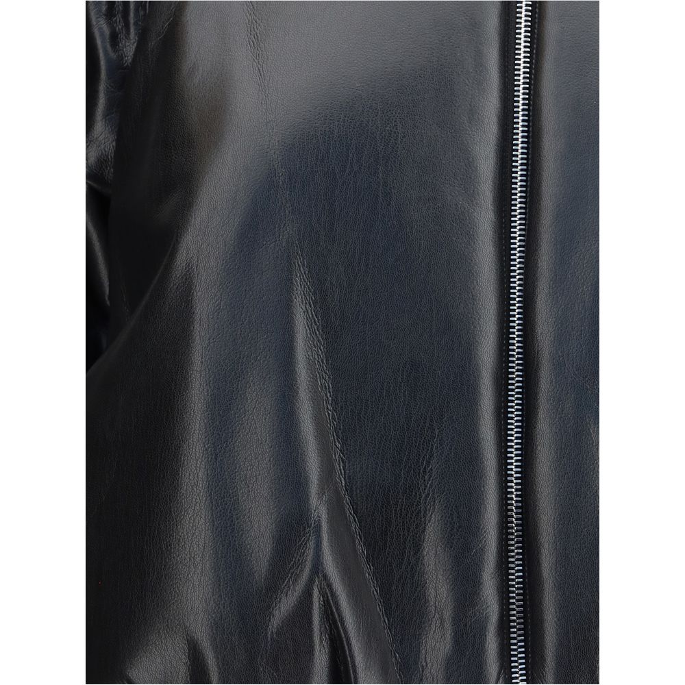 PINKO Cropped bomber with a leather-effect