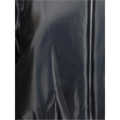 PINKO Cropped bomber with a leather-effect