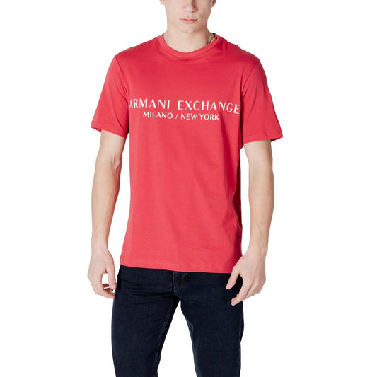 Armani Exchange Red Cotton T-Shirt