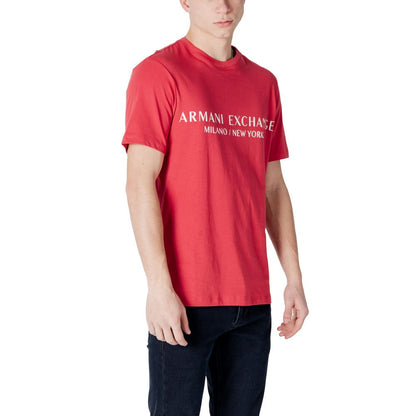 Armani Exchange Red Cotton T-Shirt