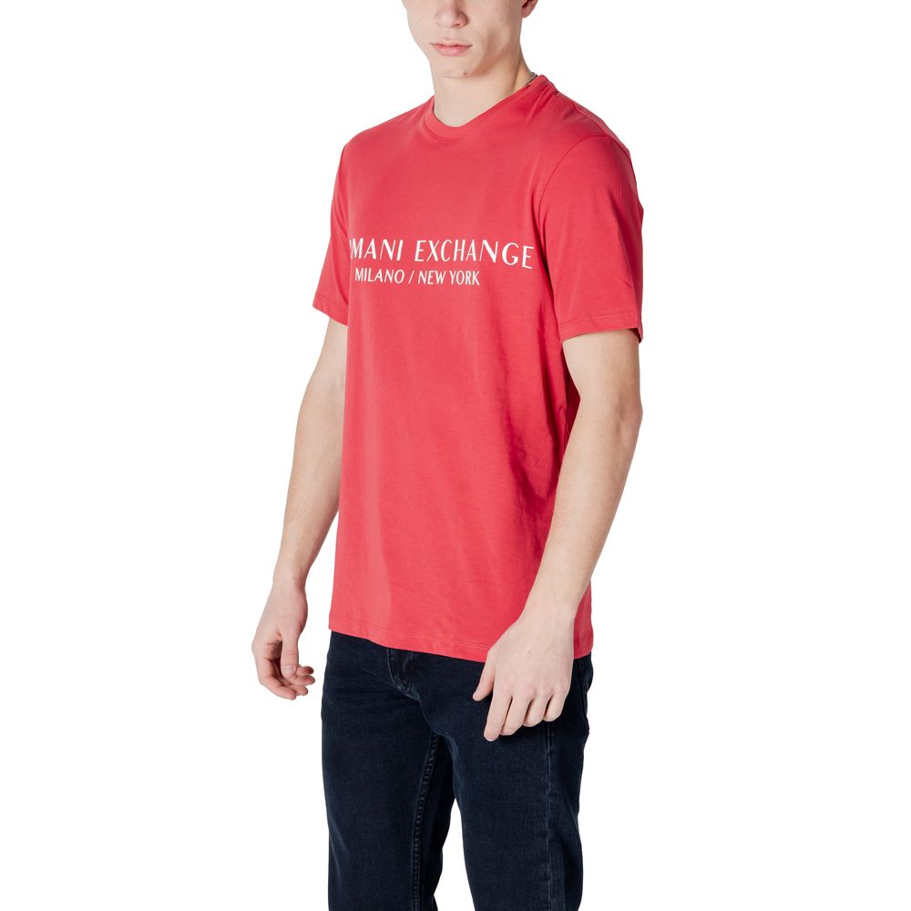 Armani Exchange Red Cotton T-Shirt