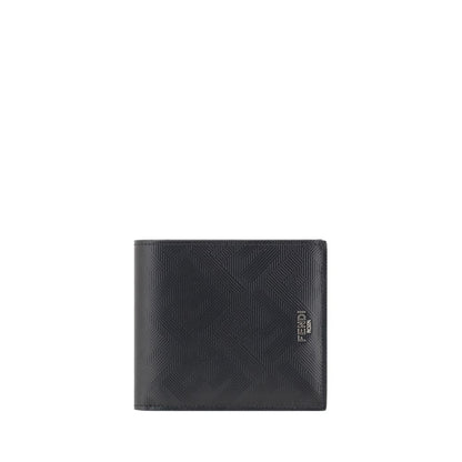 Fendi Black Calf Leather Bos Taurus Wallet