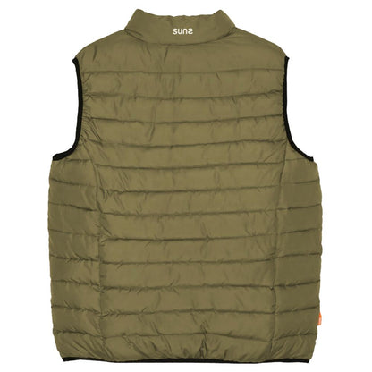 Suns Green Polyester Sleveless Jacket