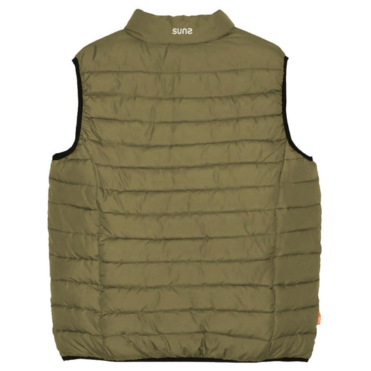 Suns Green Polyester Sleveless Jacket