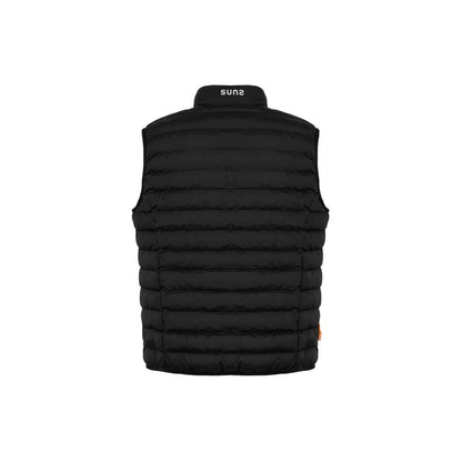 Suns Black Polyester Sleveless Jacket