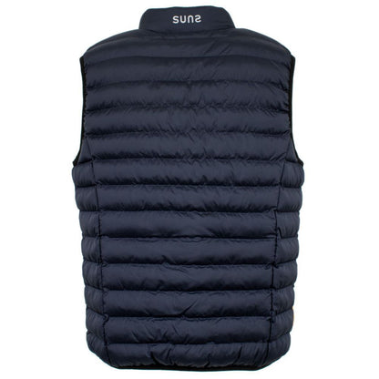 Suns Blue Polyester Sleveless Jacket