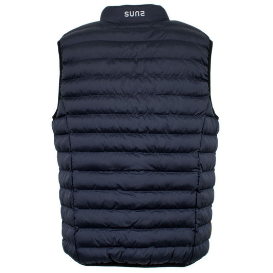 Suns Blue Polyester Sleveless Jacket