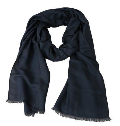 Dolce & Gabbana Modal Navy Blue Neck Wrap Men Shawl Scarf
