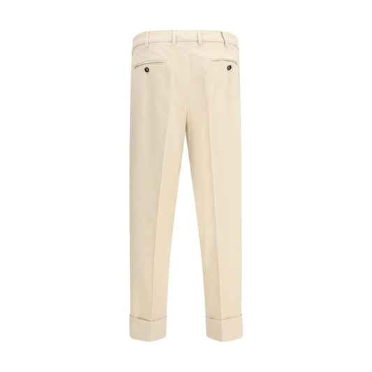 Cruna Beige Cotton Casual Pants