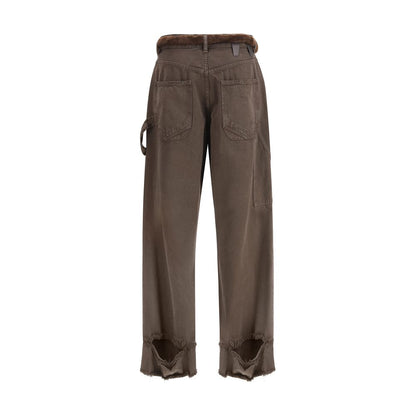 Darkpark Brown Cotton Casual Pants