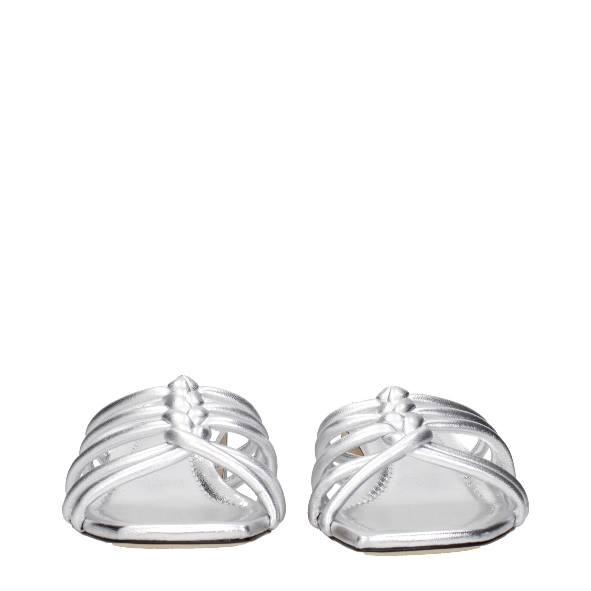 Jimmy Choo Gray Leather Flat Sandals