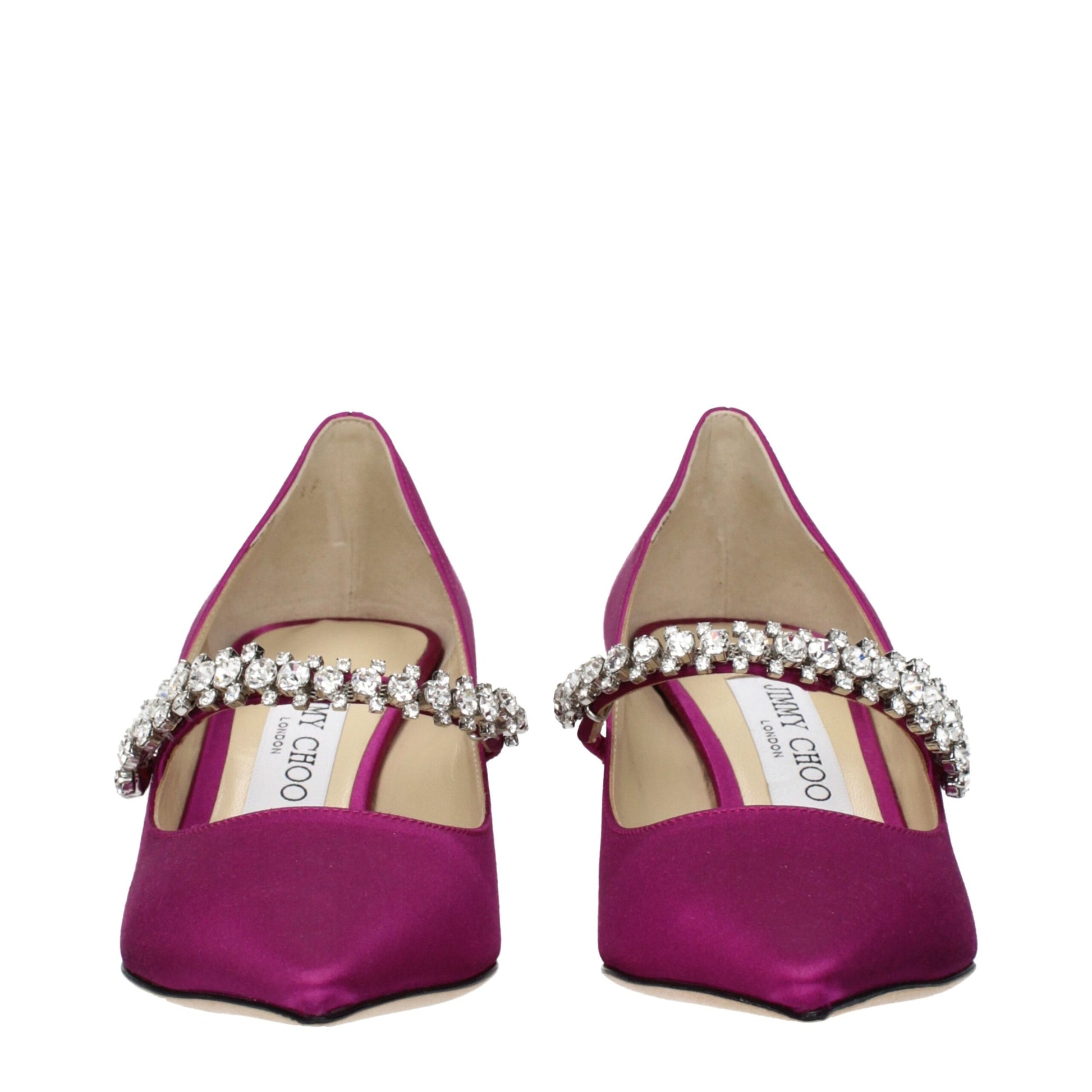 Jimmy Choo Pink Satin Mid Heel Pumps