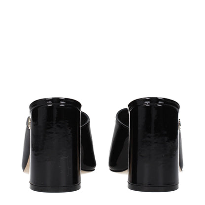 Jimmy Choo Black Leather Platform Sandals