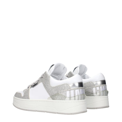Jimmy Choo White Leather Low Top Sneakers