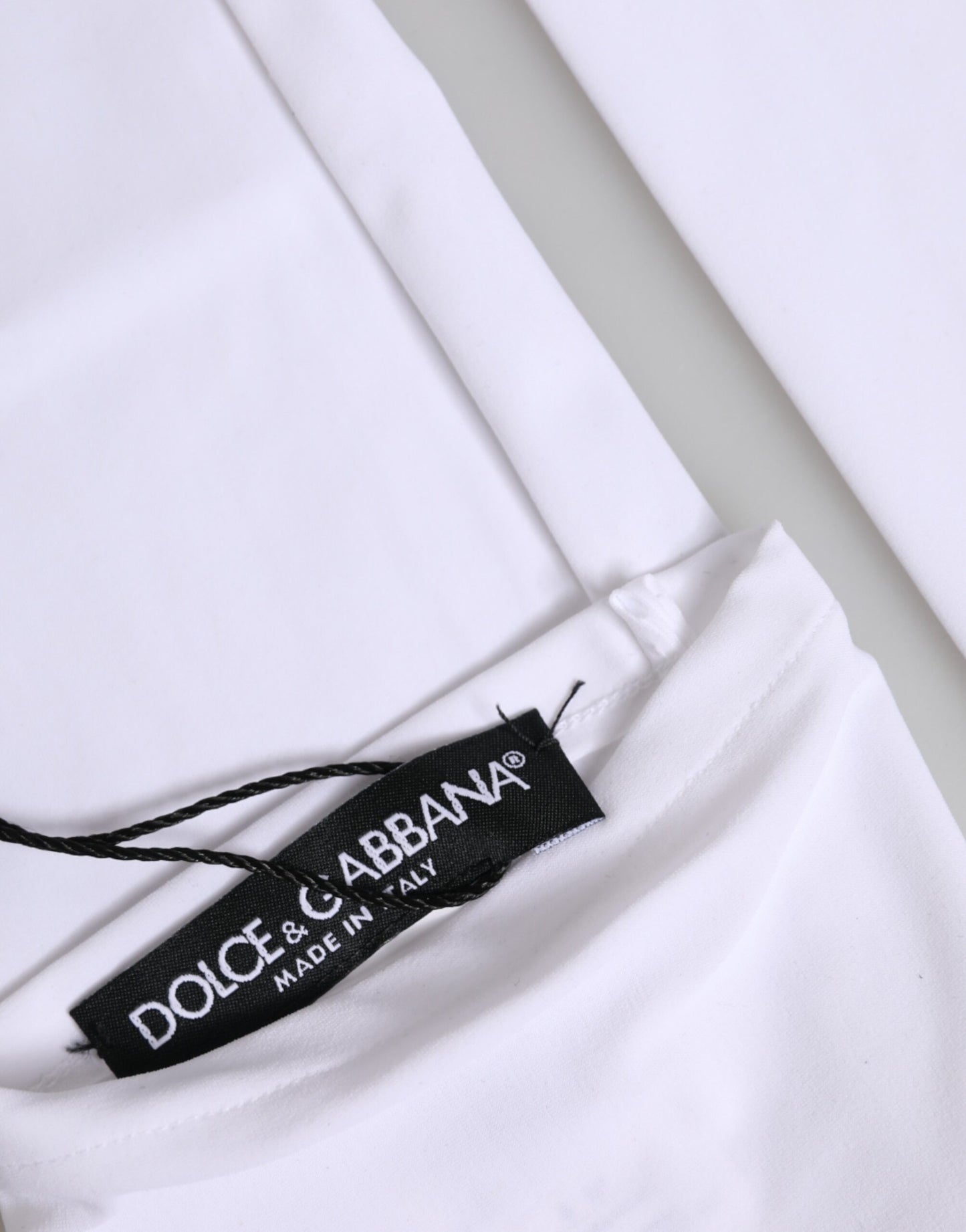 Dolce & Gabbana White Nylon Fingerless Elbow Length Mitten Gloves