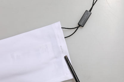 Dolce & Gabbana White Nylon Fingerless Elbow Length Women Gloves