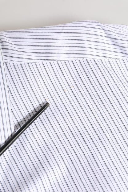 Dolce & Gabbana White Stripes Long Sleeves GOLD Dress Shirt