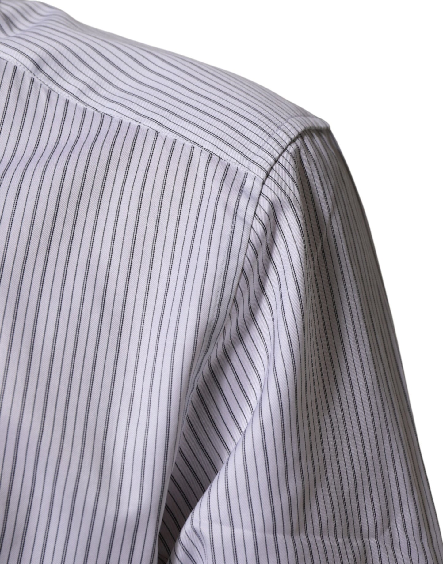 Dolce & Gabbana White Stripes Long Sleeves GOLD Dress Shirt