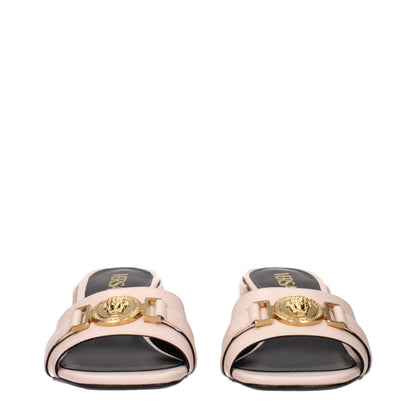 Versace Pink Leather Platform Sandals