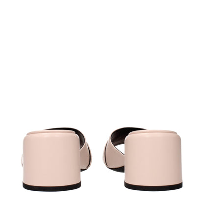 Versace Pink Leather Platform Sandals