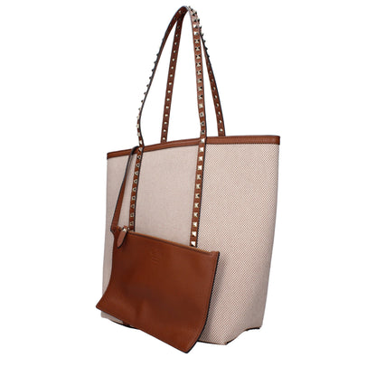 Valentino Garavani Beige Fabric Shoulder Bag