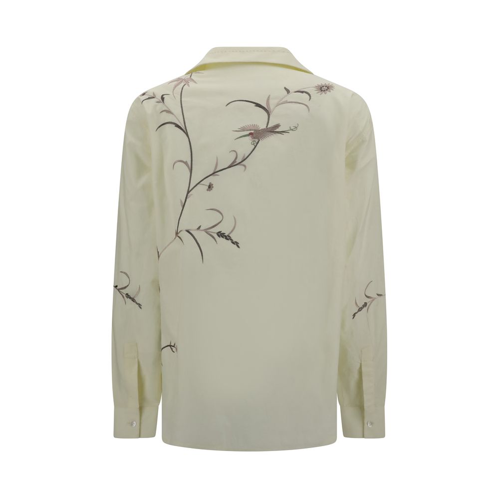 Baziszt Yellow Cotton Pattern Shirt