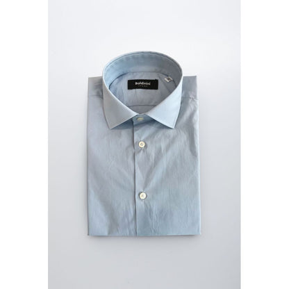 Baldinini Trend Light Blue Cotton Men Shirt