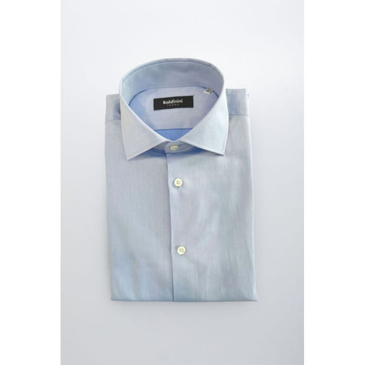 Baldinini Trend Light Blue Cotton Men Shirt