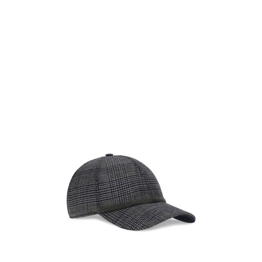 Brunello Cucinelli Gray Fleece Wool Cap (Baseball Hat)