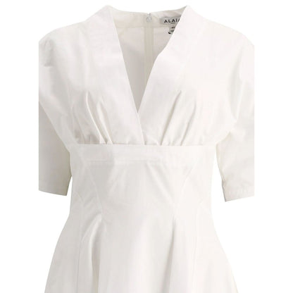 Alaïa White Cotton Casual Dress